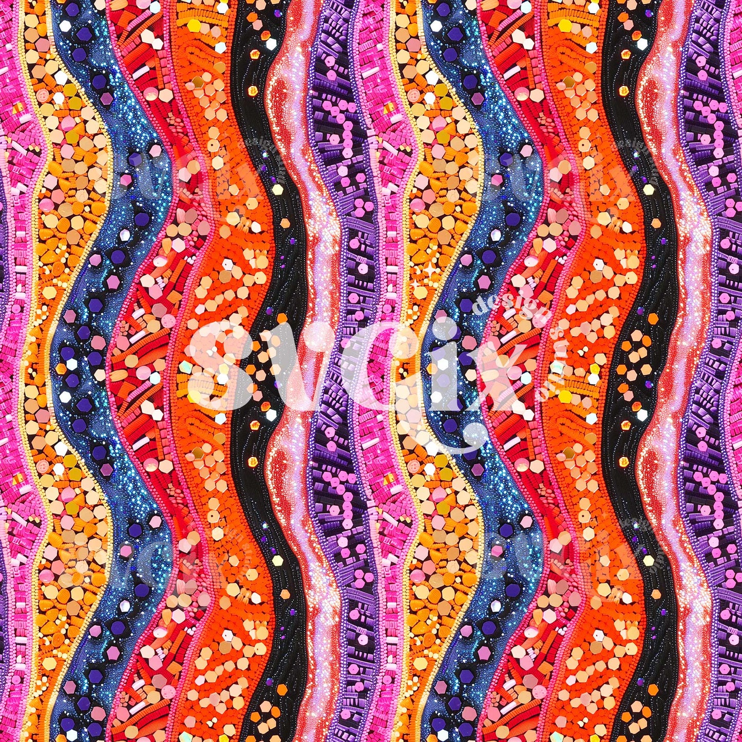 Spooky Sparkles - Halloween Glitter Art Seamless