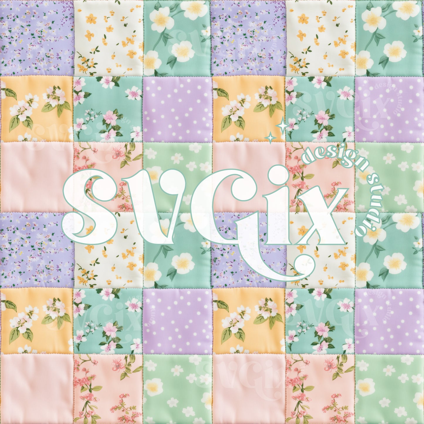Spring Floral Patchwork Seamless