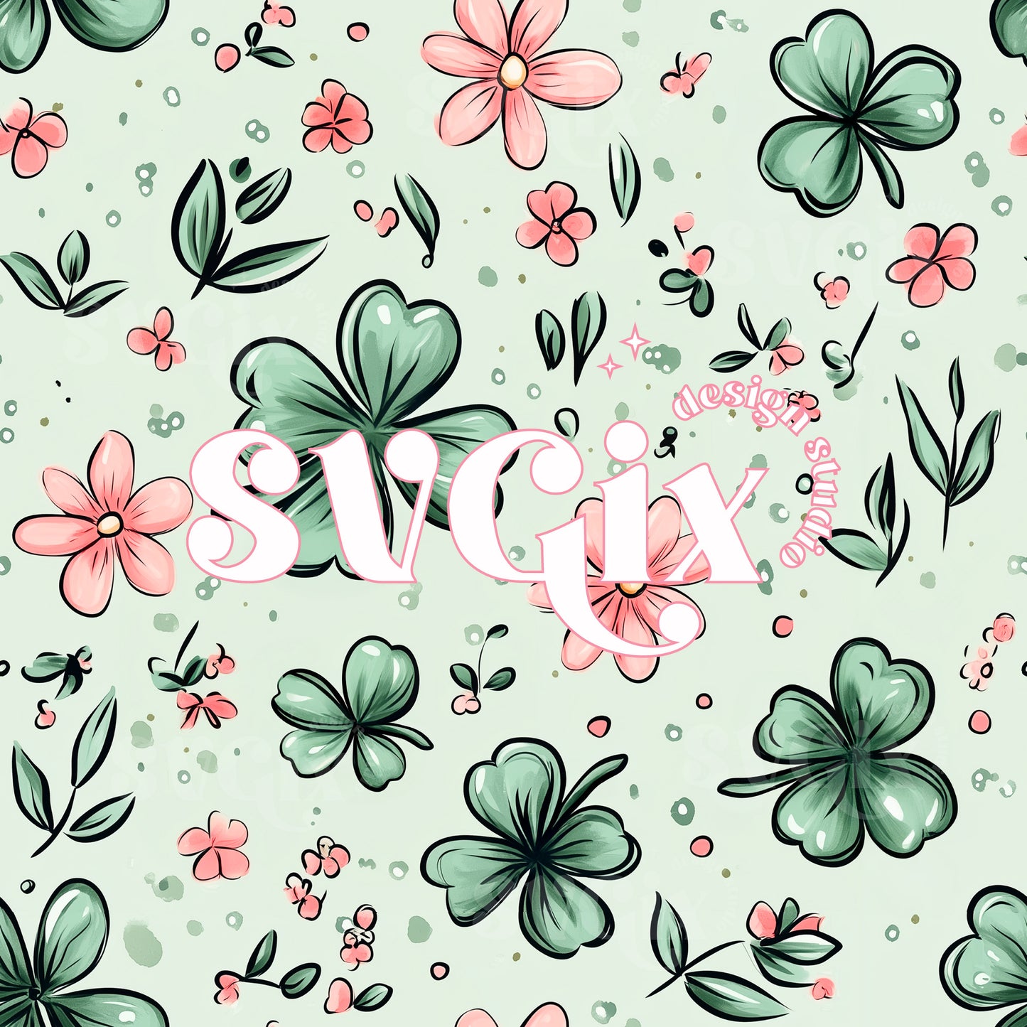 St Patricks Floral Seamless Pattern