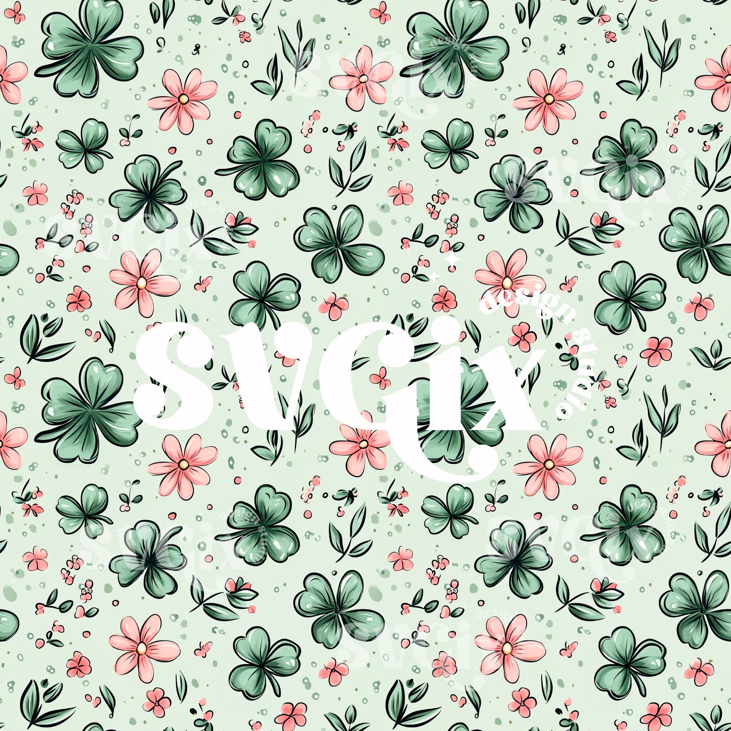 St Patricks Floral Seamless Pattern