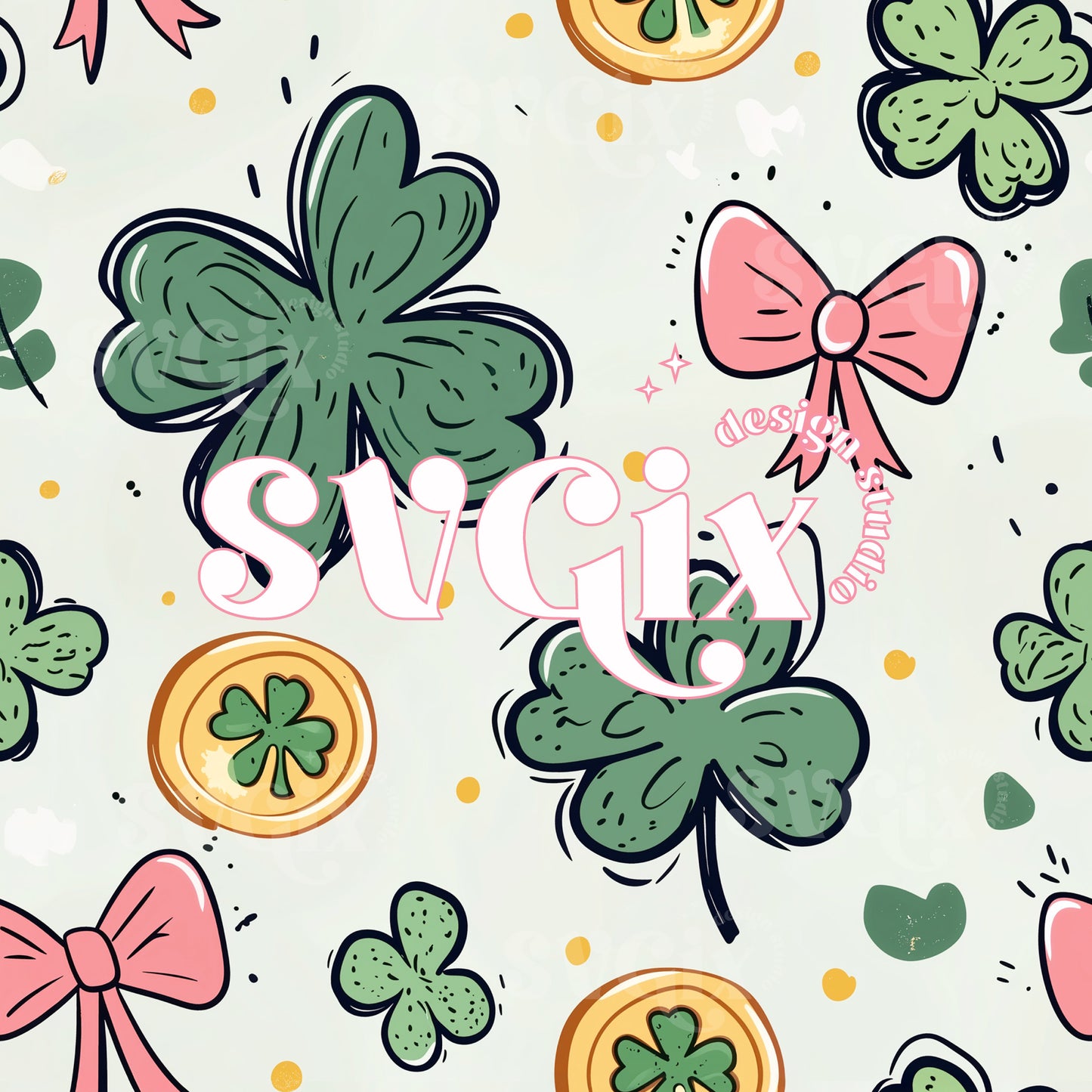 St Patricks Shamrocks Seamless Pattern