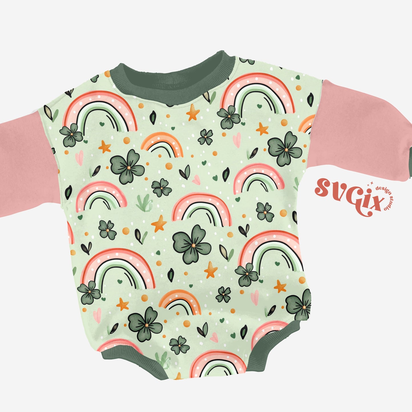 St Patricks Rainbows Seamless Pattern