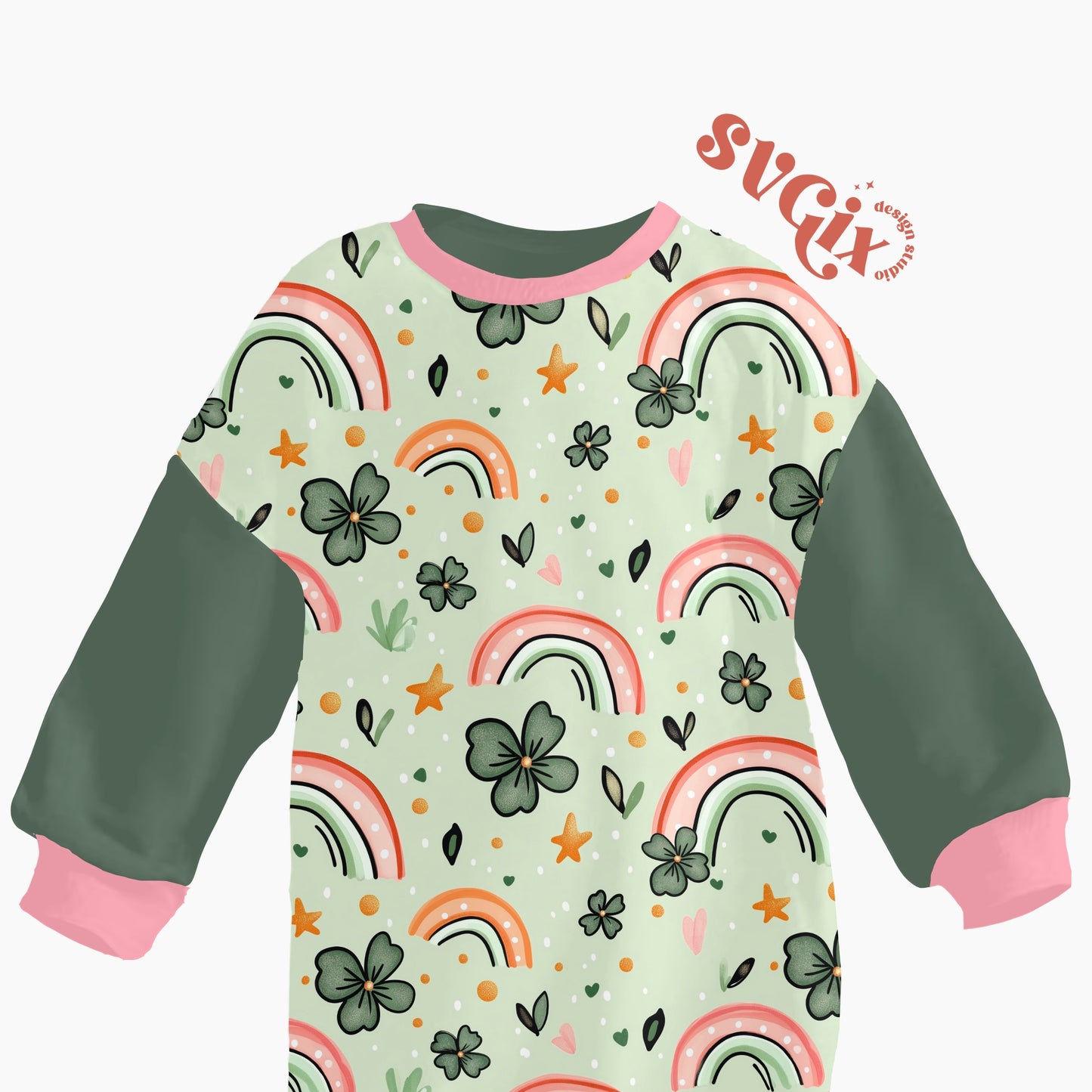 St Patricks Rainbows Seamless Pattern