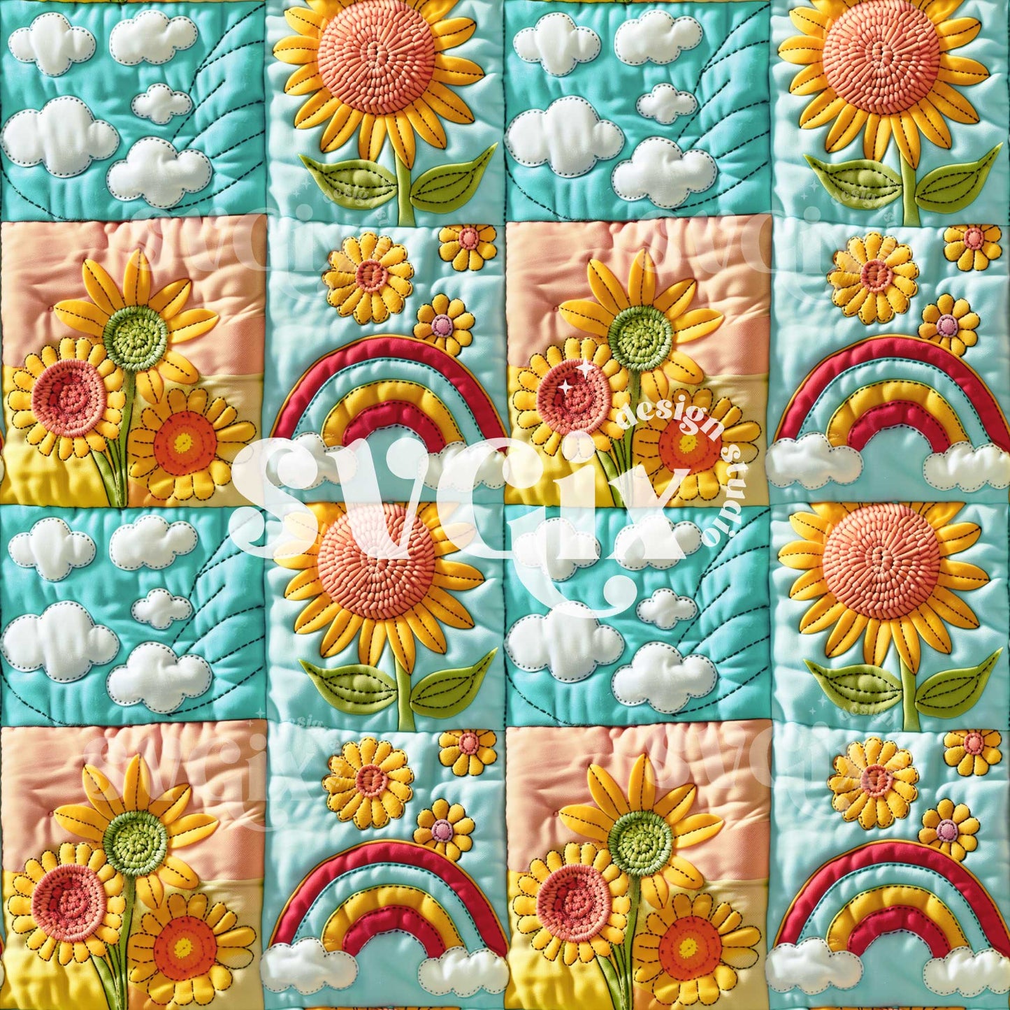Summertime Quilt Seamless Pattern