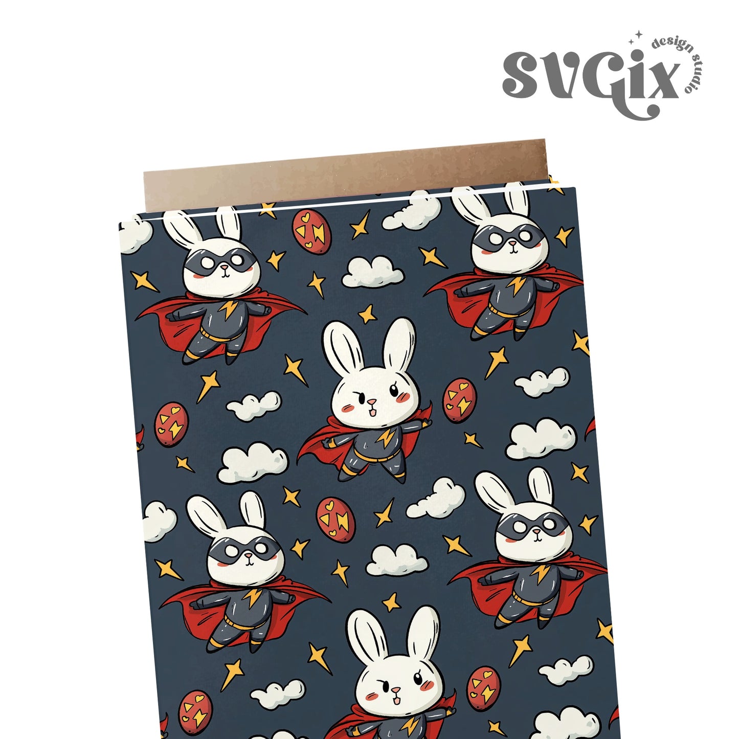 Super Hero Bunnies Seamless Pattern