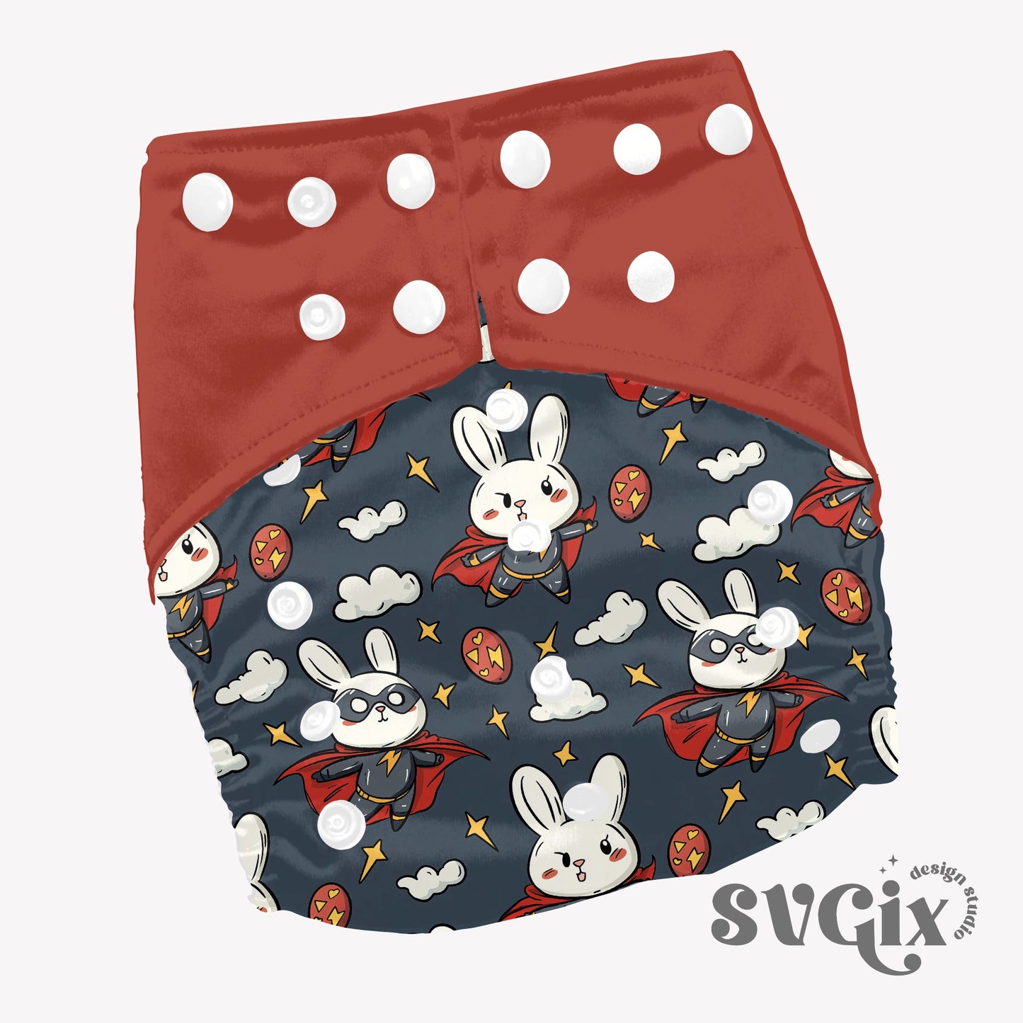 Super Hero Bunnies Seamless Pattern