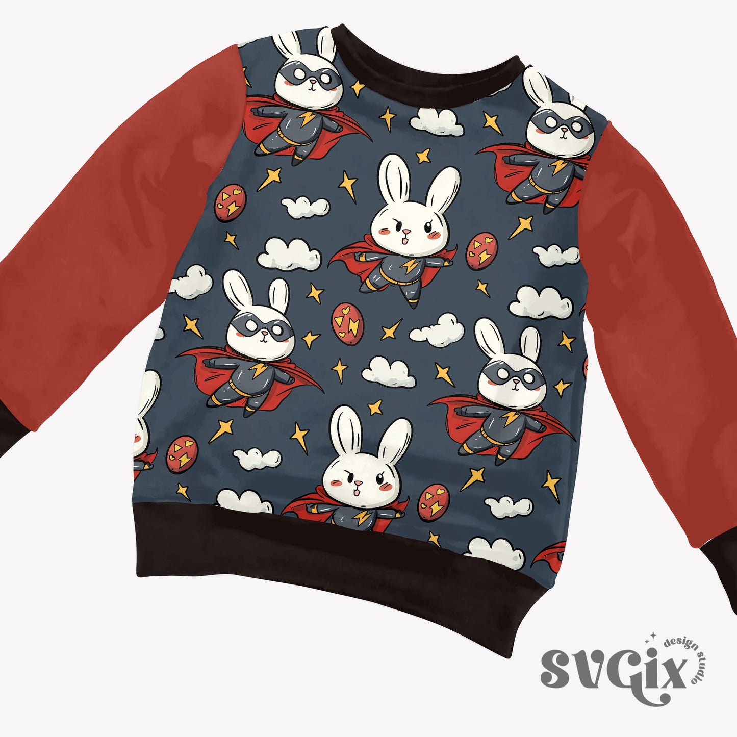 Super Hero Bunnies Seamless Pattern