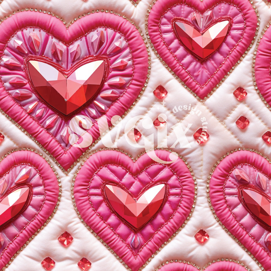 Valentines Gems Seamless Pattern I