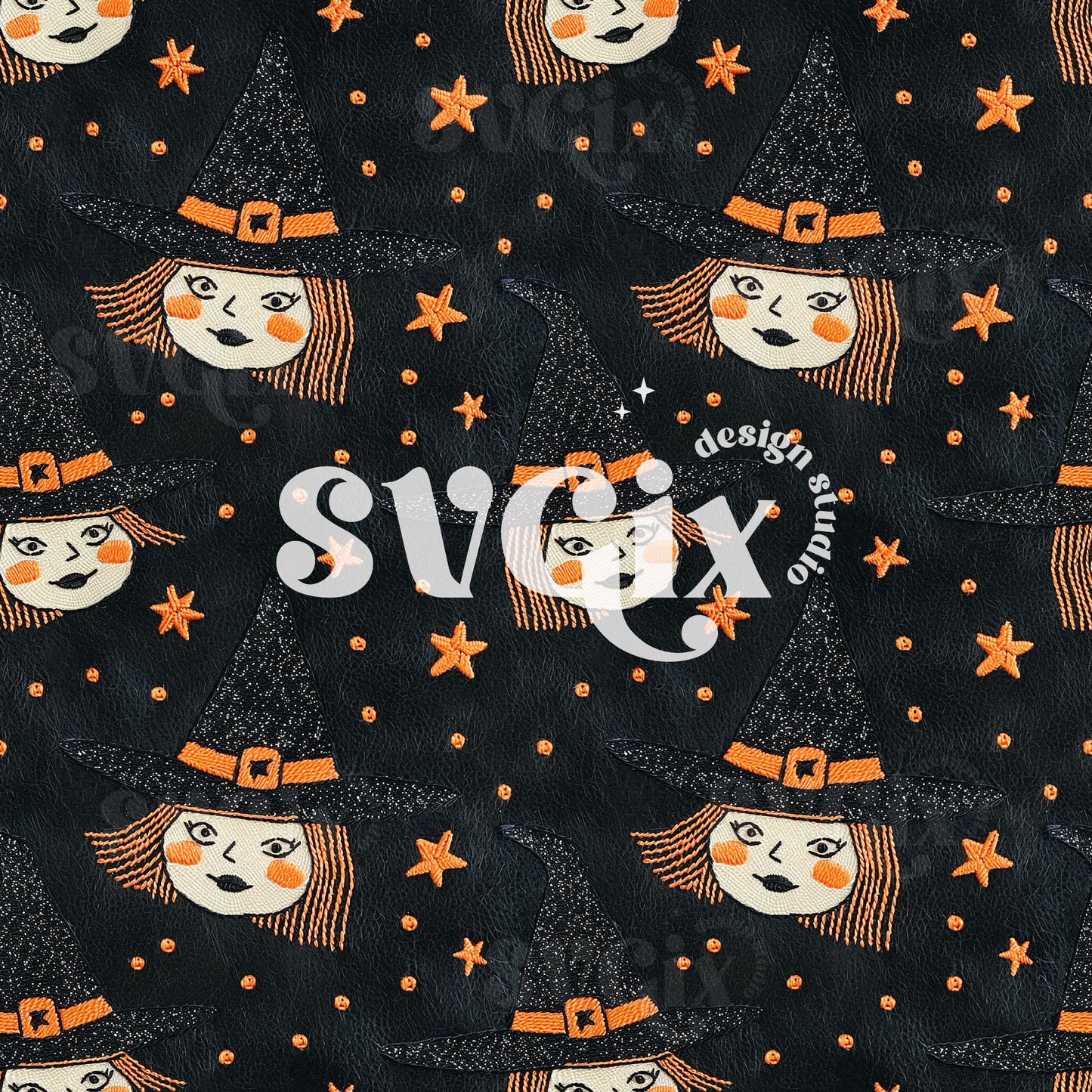 Witchy Embroidery Seamless Pattern