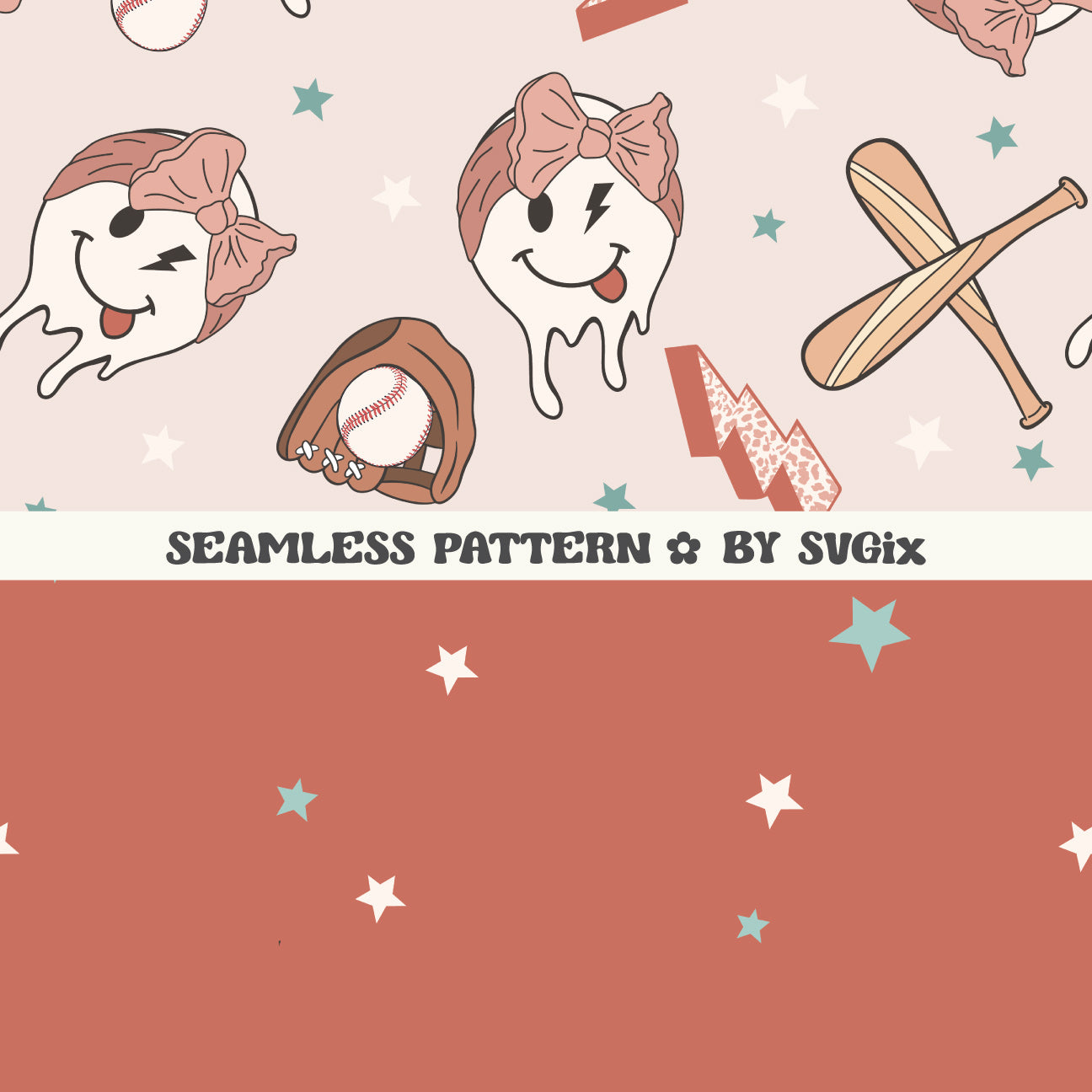 Baseball Girl Sister Seamless +Coord