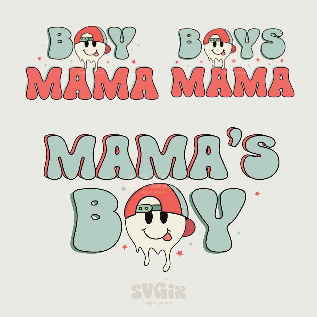 Boy Mama/ Mama's Boy Matching PNGs