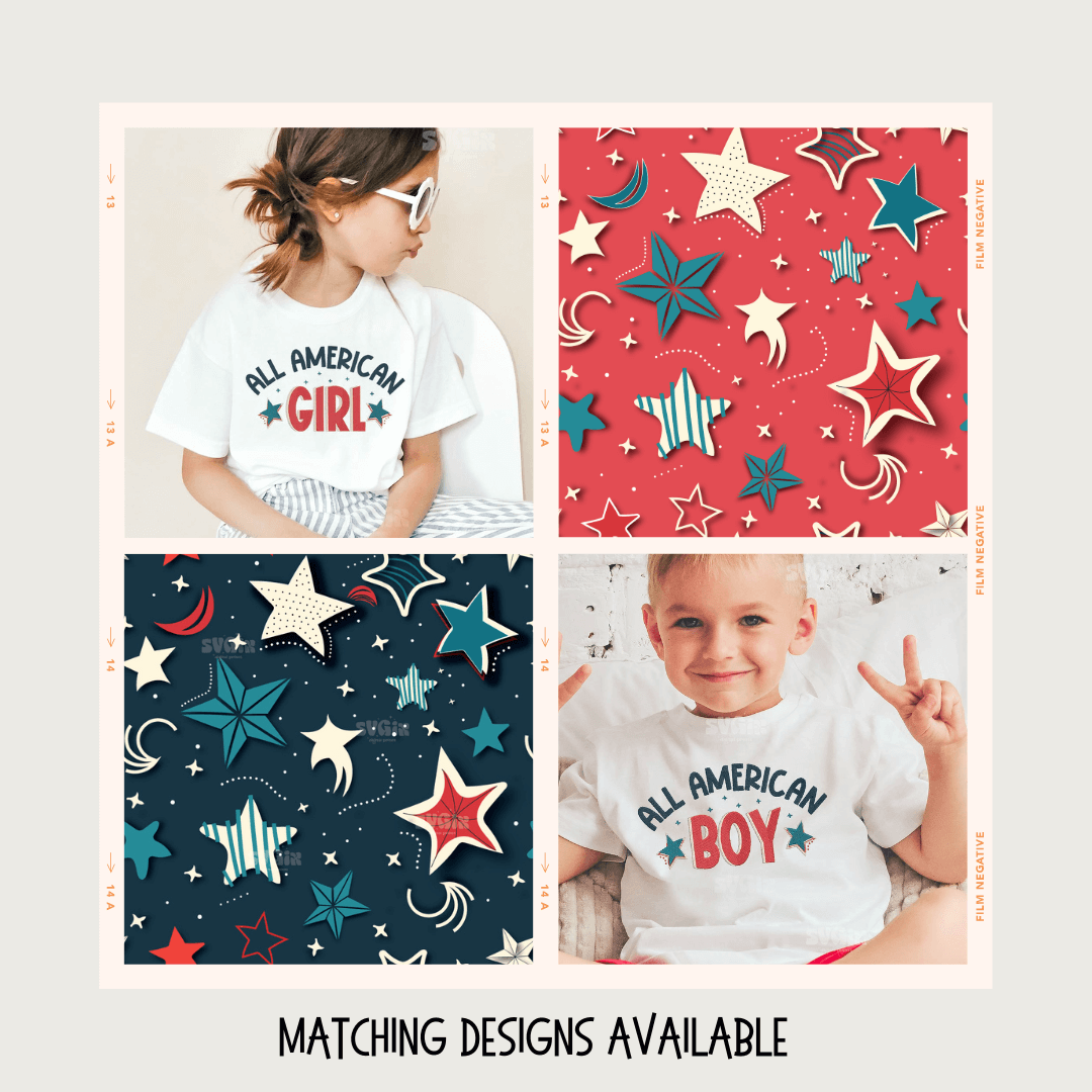 4th July Stars Seamless Pattern