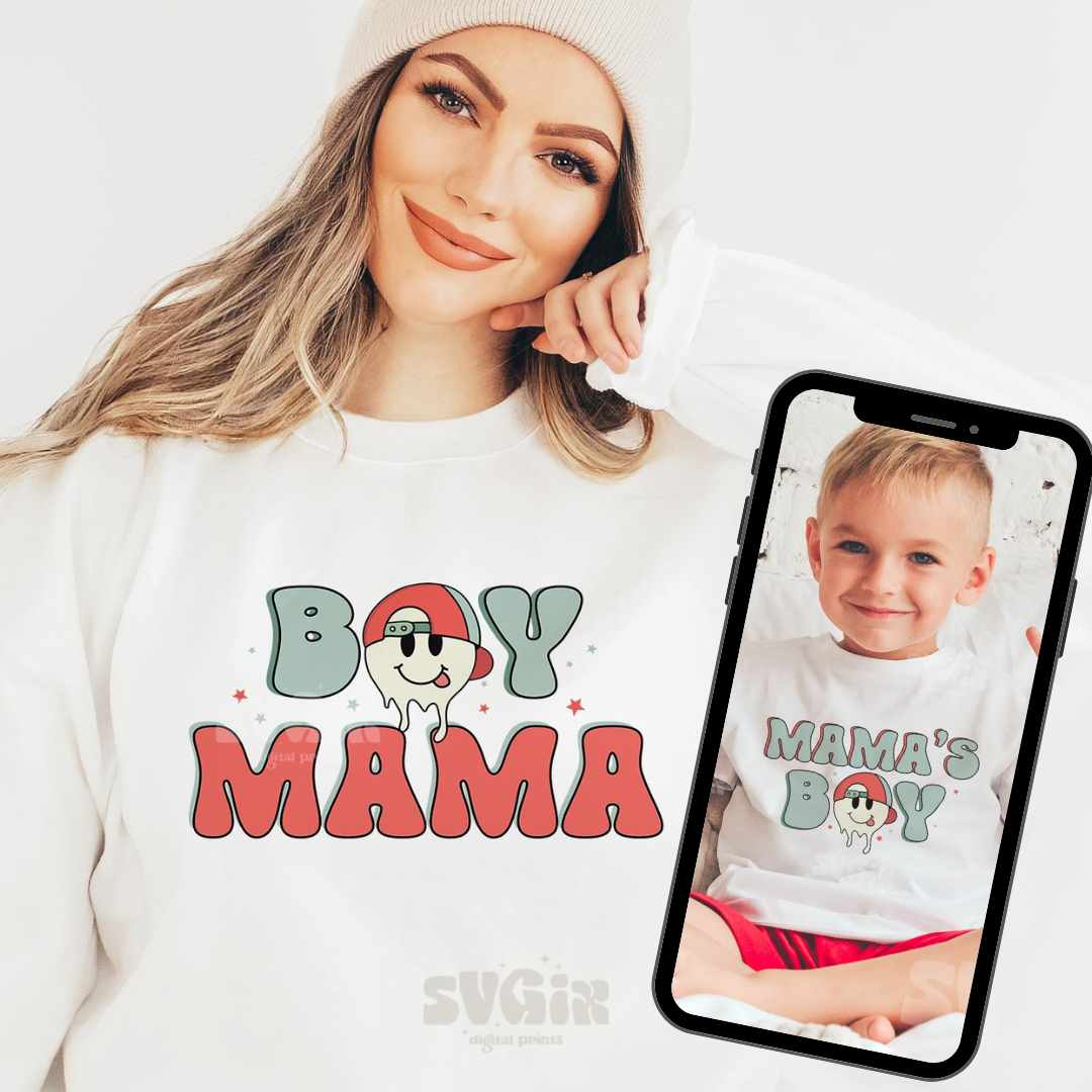 Boy Mama/ Mama's Boy Matching PNGs