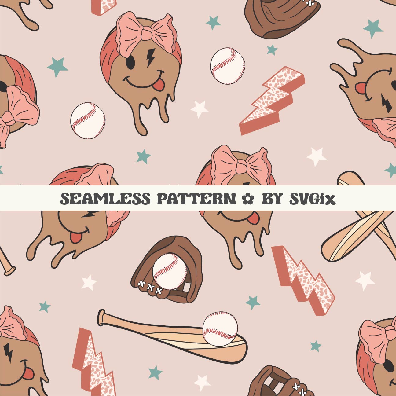 Baseball Girl Sister Seamless +Coord - SVGix