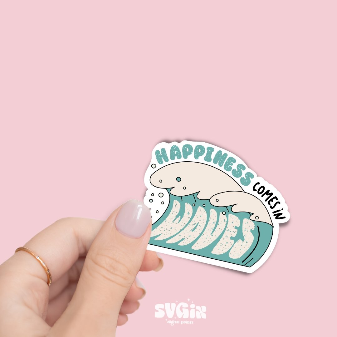 Happinees Comes in Waves Aesthetic PNG - SVGix
