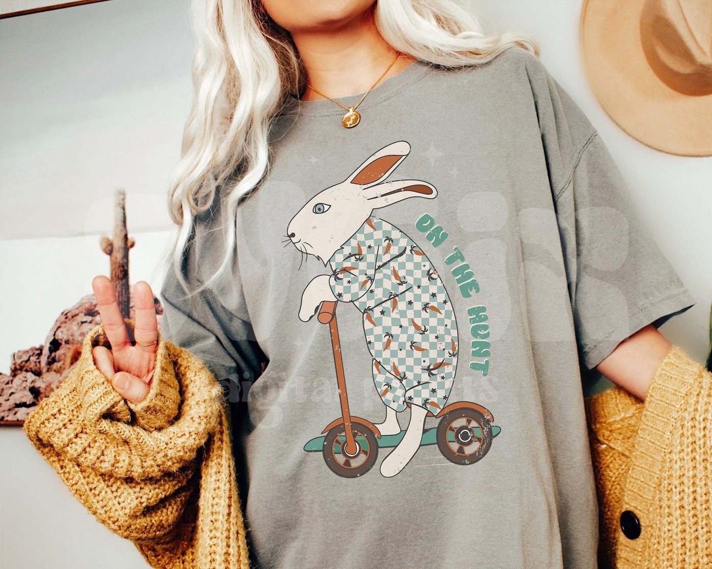 ❀ On the Hunt Easter Groovy PNG Sublimation - SVGix