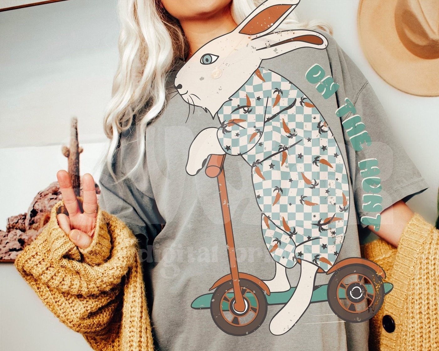 ❀ On the Hunt Easter Groovy PNG Sublimation - SVGix
