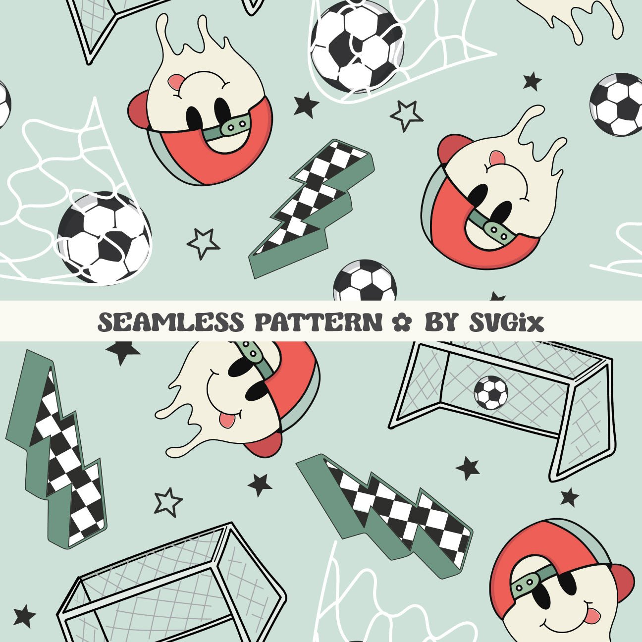 Soccer Boy Seamless Pattern - SVGix