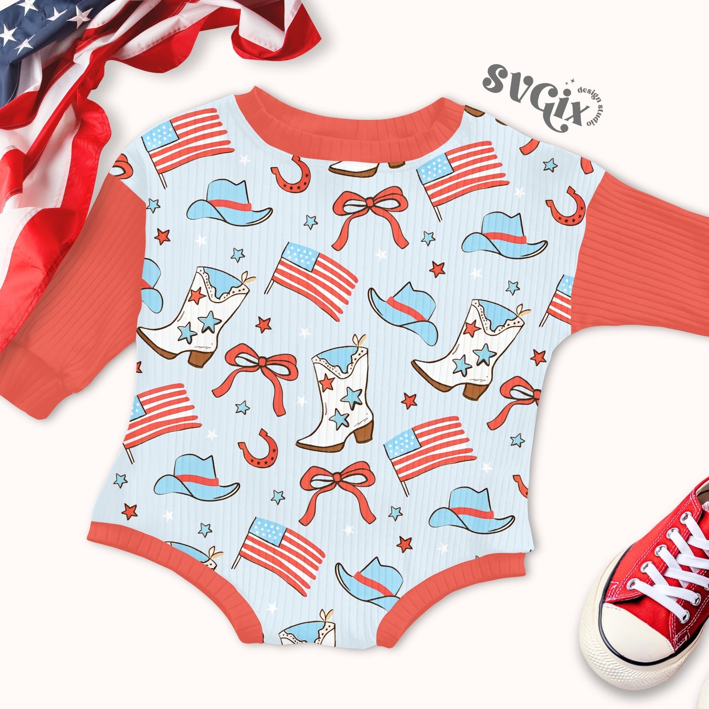 4th of July Cowgirl Seamless