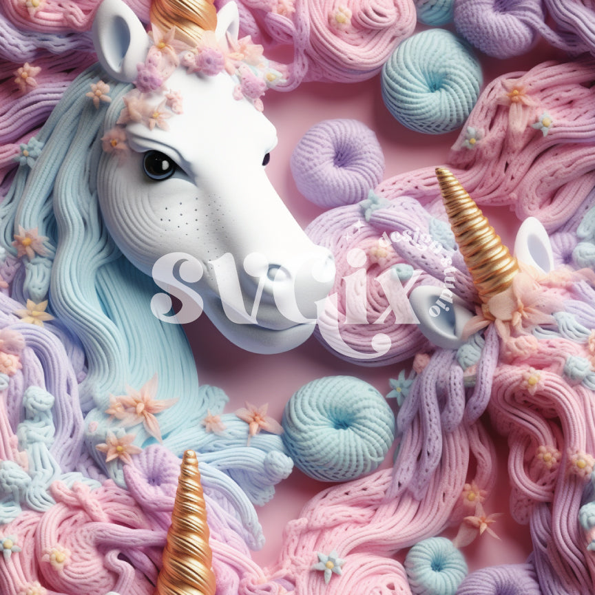 3d Knit Unicorns Seamless Pattern - LIMITED 12 UNITS