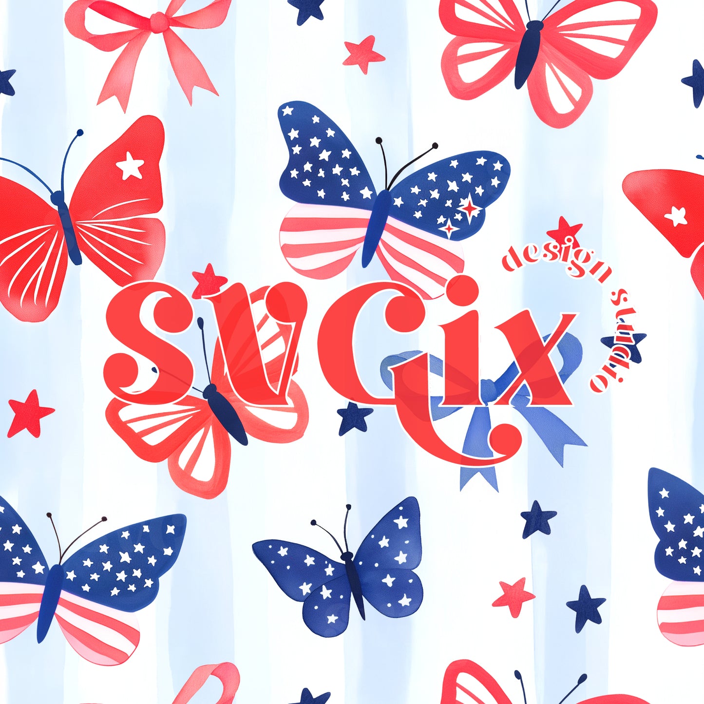 4th July Butterfly Coquette Seamless