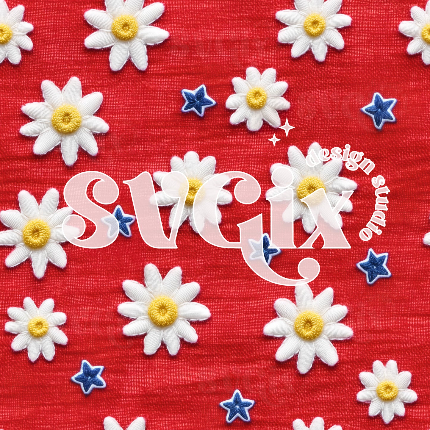 4th of July Daisy Seamless