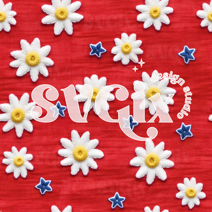 4th of July Daisy Seamless