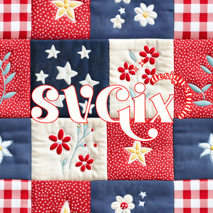 Fourth of July Patchwork Seamless