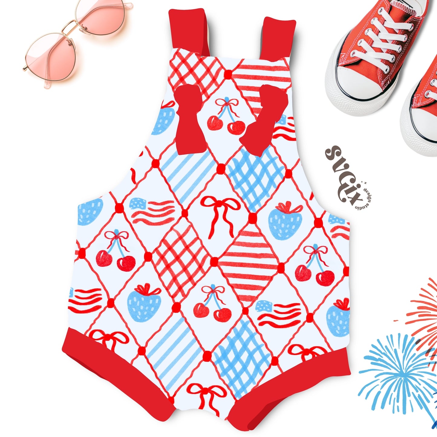 4th Strawberry Cherry Coquette Seamless
