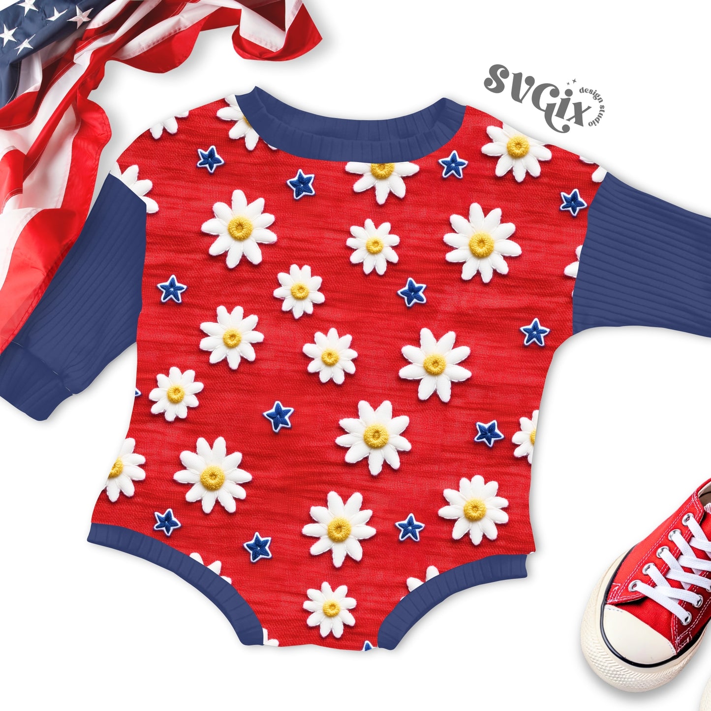 4th of July Daisy Seamless