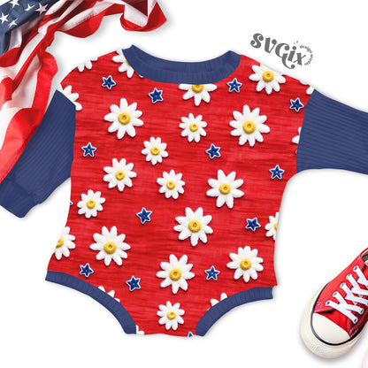 4th of July Daisy Seamless