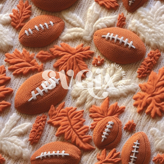 American Football Fall Knit Seamless Pattern