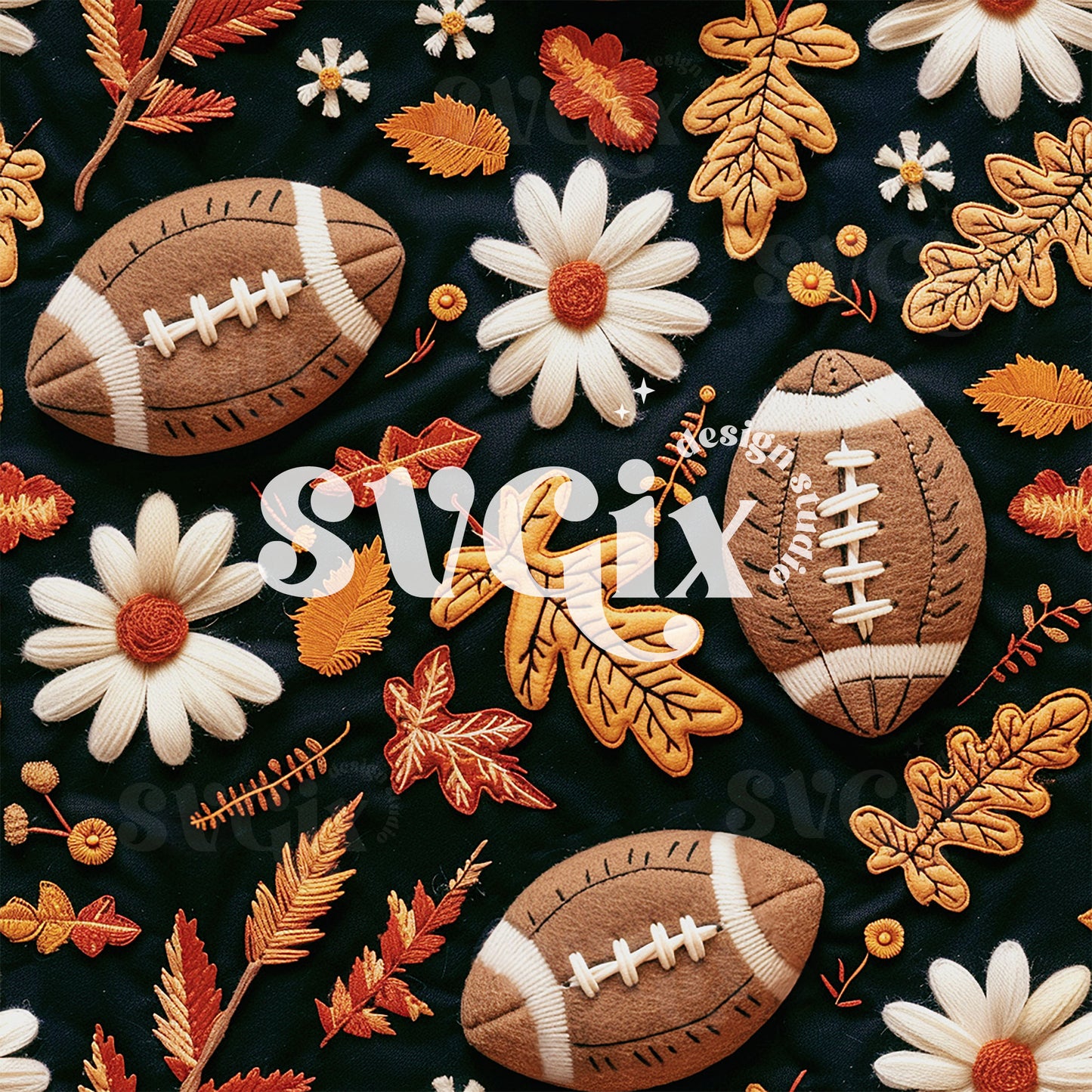 American Football Floral Seamless