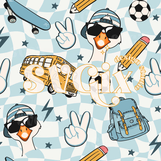 Back to School Goose Boy Seamless