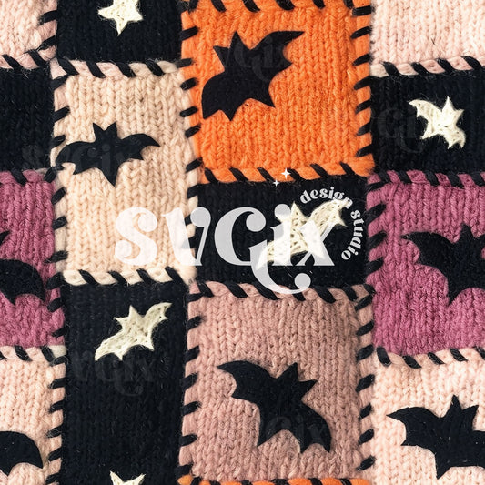 Bats Knit Patchwork Seamless Patten