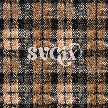 Black Beige Plaid Tweed Seamless Pattern