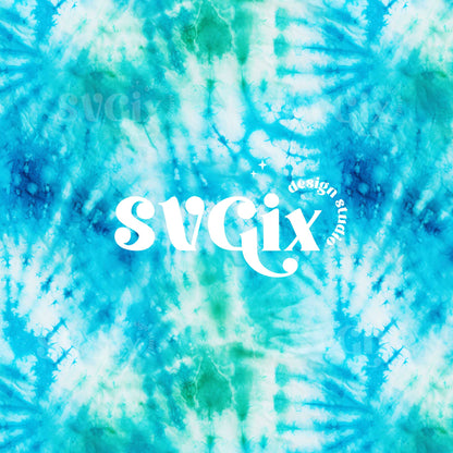 Blue Green Tie Dye Seamless Pattern