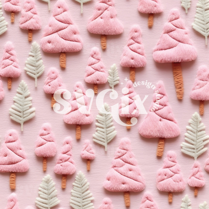 Boho Christmas Trees Seamless Pattern