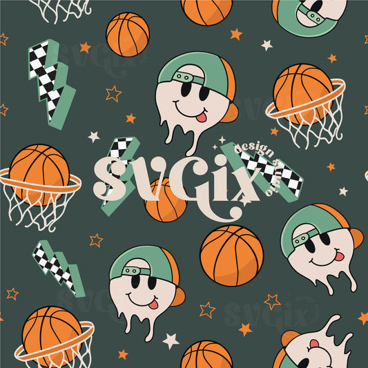 Basketball Boy Seamless Pattern