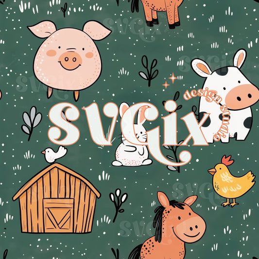 Farm Animals Seamless File