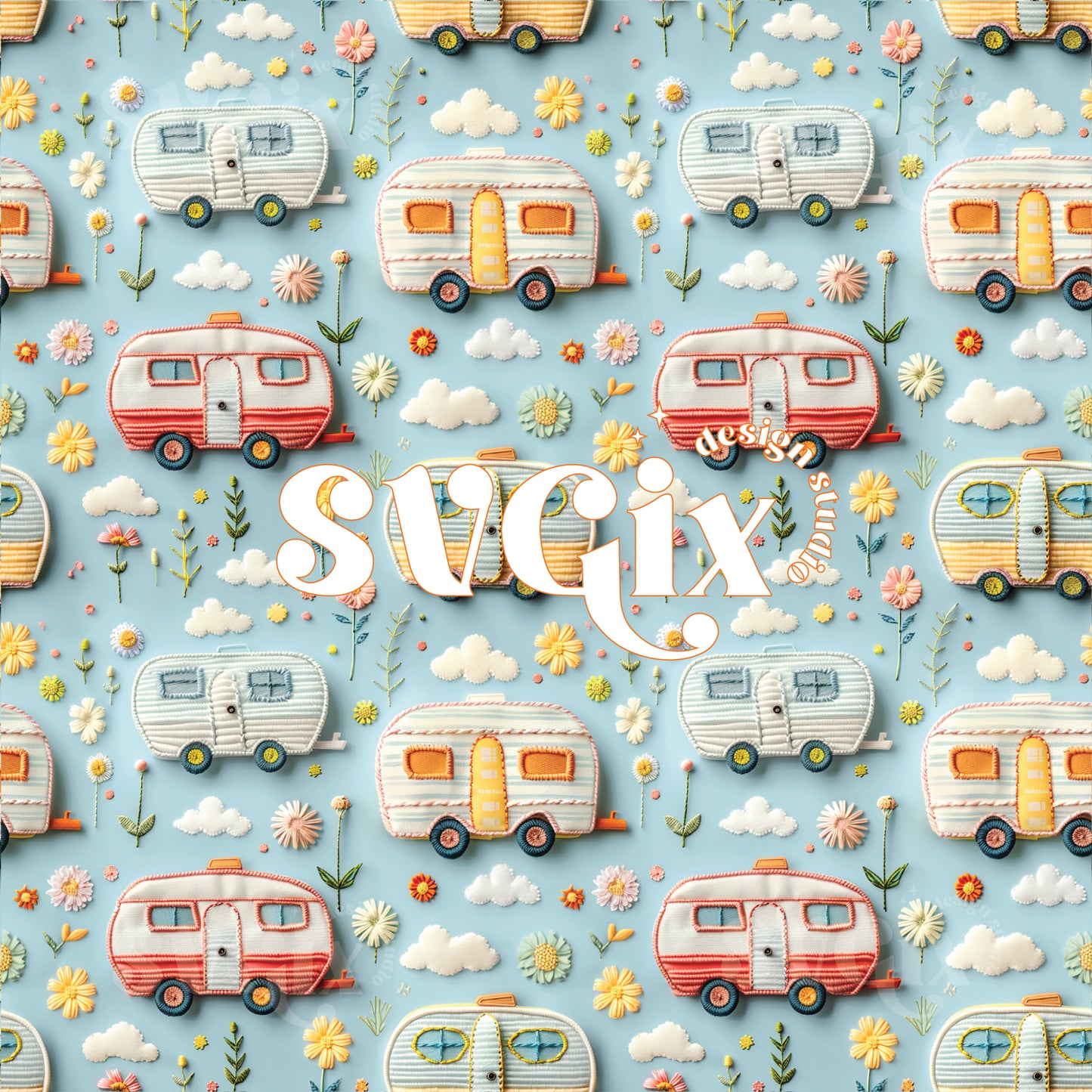 Camping Seamless Pattern