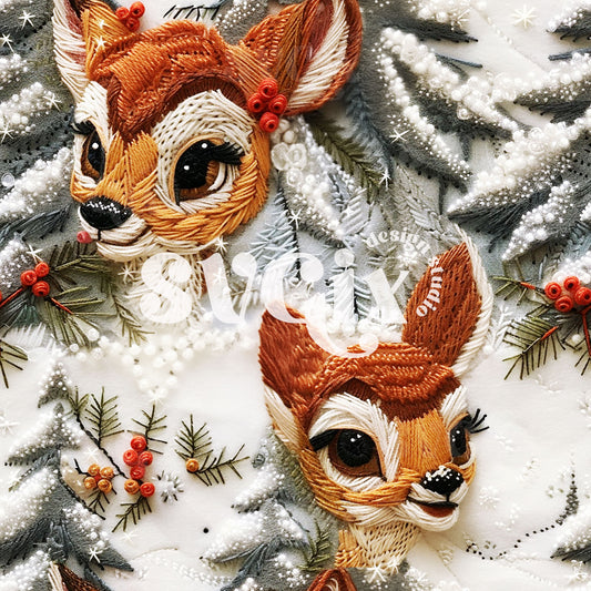Christmas Deers Seamless Pattern
