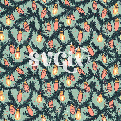 Christmas Lights Seamless Pattern