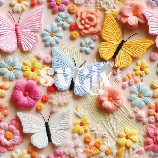 Colorful Butterflies Seamless Pattern