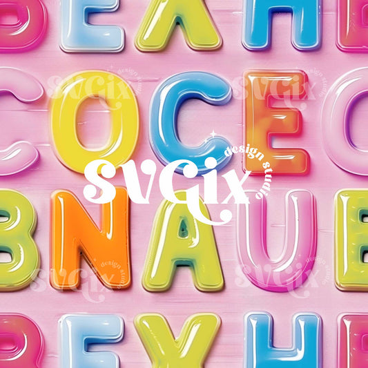 Colorful Letters Seamless Pattern