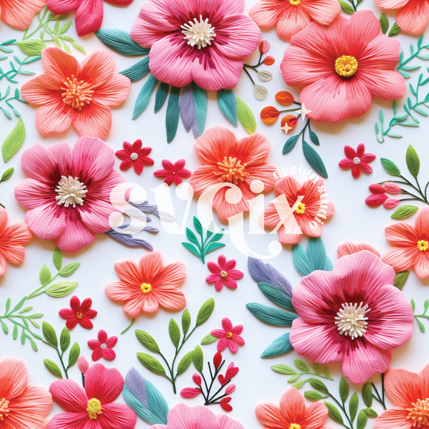 Colorful Spring Floral Seamless Pattern