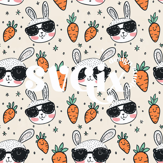 Cool Bunnies Seamless Pattern
