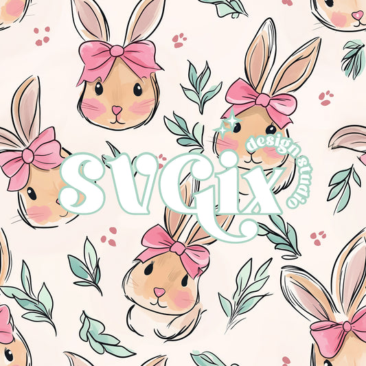Coquette Easter Bunnies Seamless