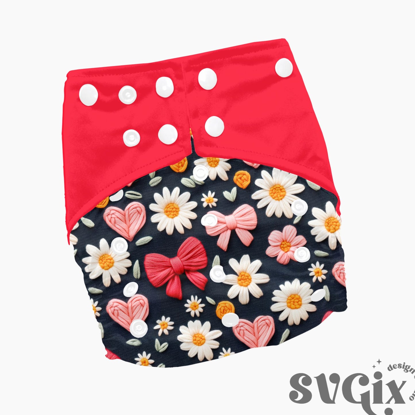 Coquette Vday Seamless Floral Bows Hearts Embroidery Repeating Pattern
