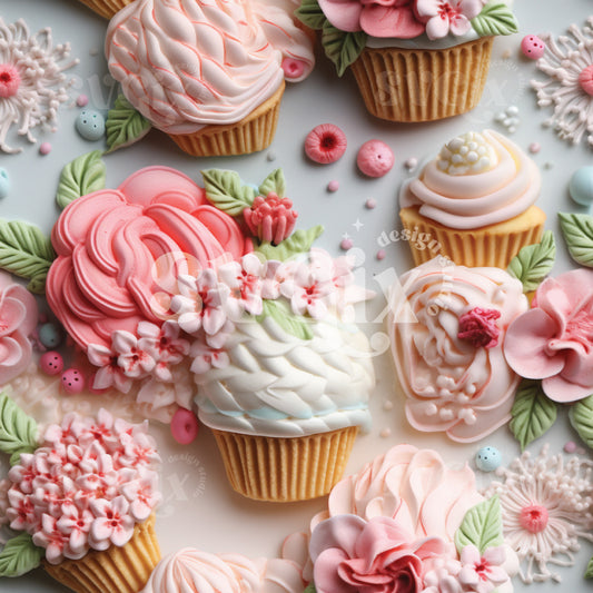 Cupcakes 3d Seamless Pattern